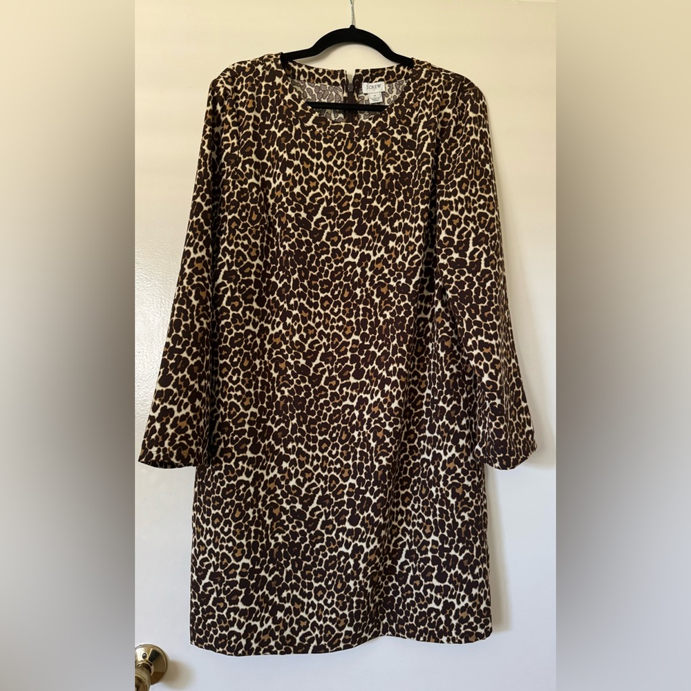 J.Crew leopard print shift dress, size 12.